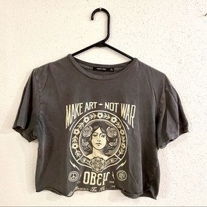 obey make art not war cut off tee